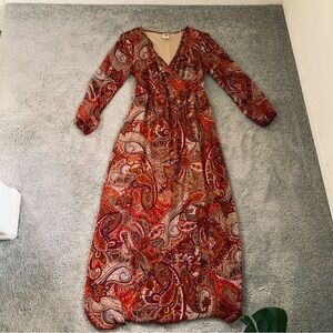 WRAPPER BOHEMIAN PAISLEY KAFTAN MAXI DRESS
